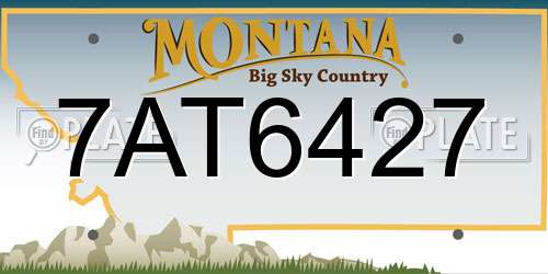 7AT6427 Montana License Plate