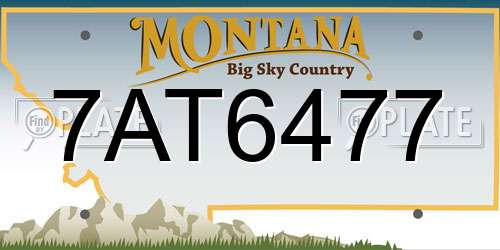 7AT6477 Montana License Plate