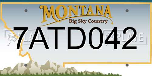 7ATD042 Montana License Plate