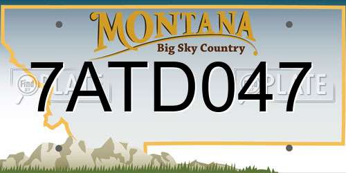 7ATD047 Montana License Plate