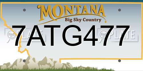 7ATG477 Montana License Plate
