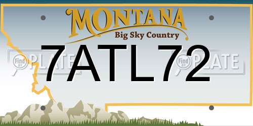 7ATL72 Montana License Plate