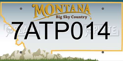 7ATP014 Montana License Plate