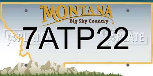 7ATP22 Montana License Plate