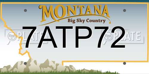 7ATP72 Montana License Plate