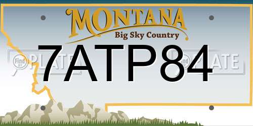 7ATP84 Montana License Plate