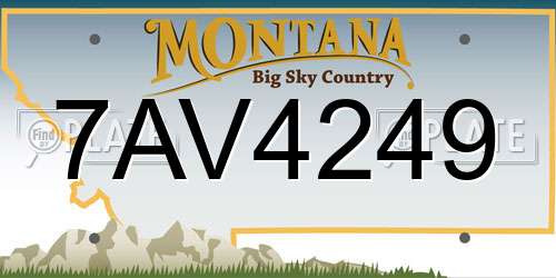 7AV4249 Montana License Plate