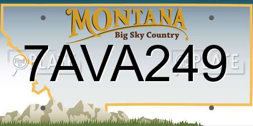 7AVA249 Montana License Plate