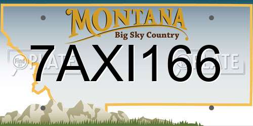 7AXI166 Montana License Plate