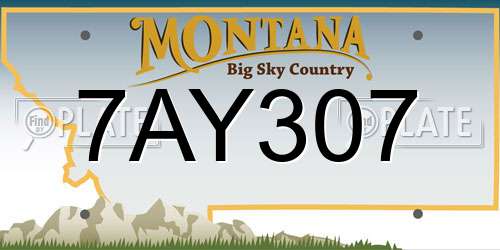 7AY307 Montana License Plate