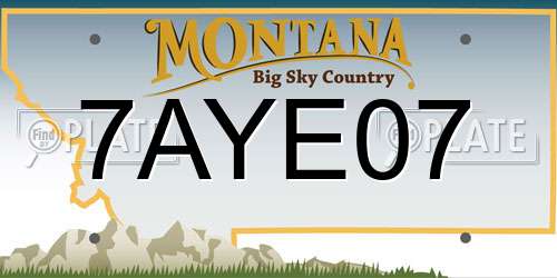 7AYE07 Montana License Plate