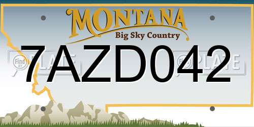 7AZD042 Montana License Plate