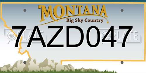 7AZD047 Montana License Plate
