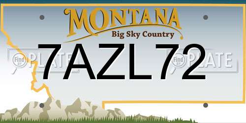 7AZL72 Montana License Plate
