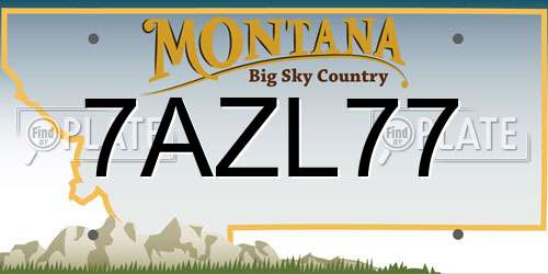 7AZL77 Montana License Plate