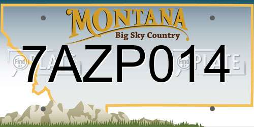 7AZP014 Montana License Plate