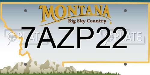 7AZP22 Montana License Plate