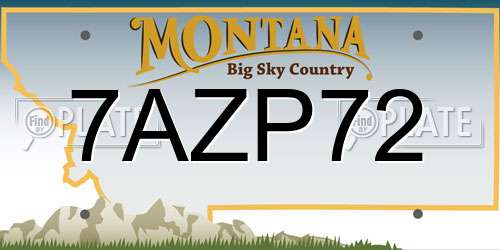7AZP72 Montana License Plate
