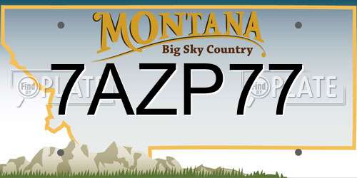 7AZP77 Montana License Plate