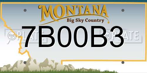 7B00B3 Montana License Plate