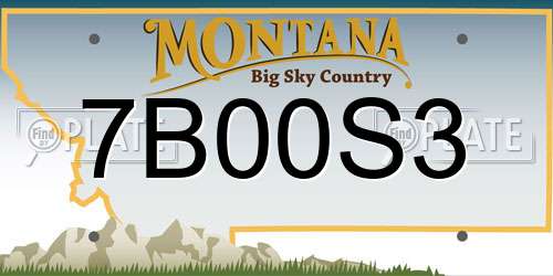 7B00S3 Montana License Plate