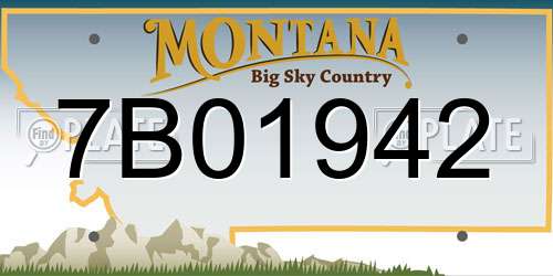 7B01942 Montana License Plate