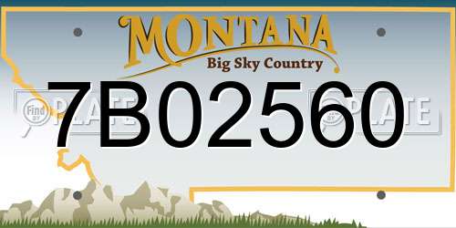 7B02560 Montana License Plate