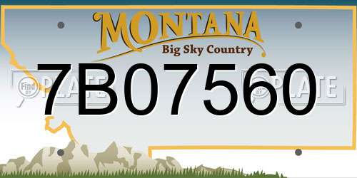 7B07560 Montana License Plate
