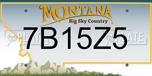 7B15Z5 Montana License Plate