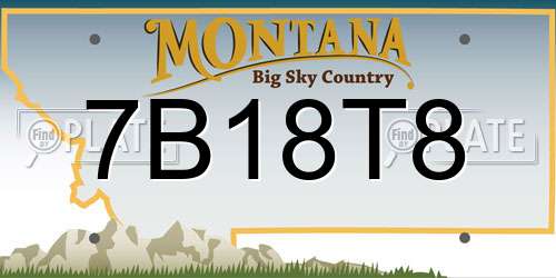 7B18T8 Montana License Plate