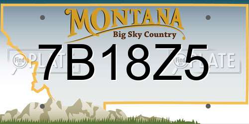 7B18Z5 Montana License Plate