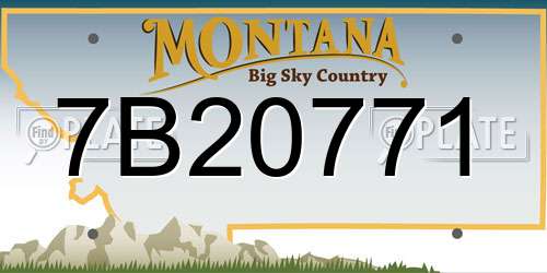 7B20771 Montana License Plate