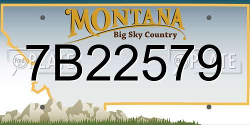 7B22579 Montana License Plate
