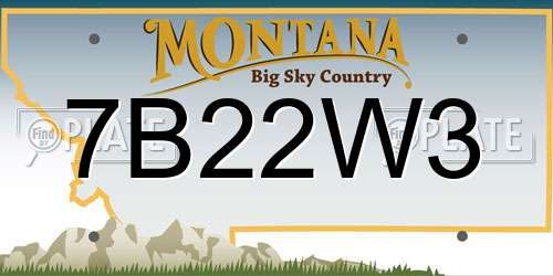 7B22W3 Montana License Plate