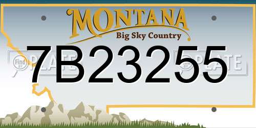 7B23255 Montana License Plate
