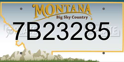 7B23285 Montana License Plate