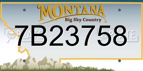7B23758 Montana License Plate