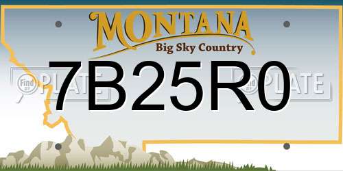 7B25R0 Montana License Plate