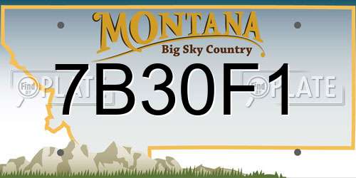 7B30F1 Montana License Plate