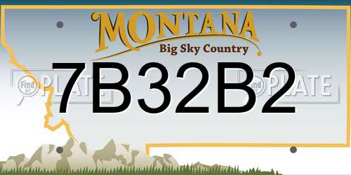 7B32B2 Montana License Plate