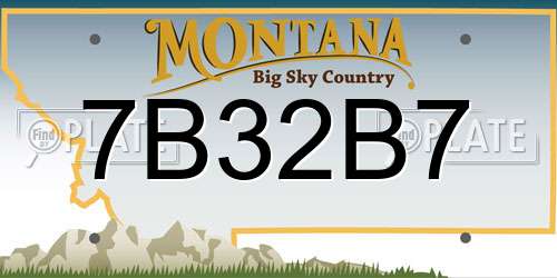 7B32B7 Montana License Plate
