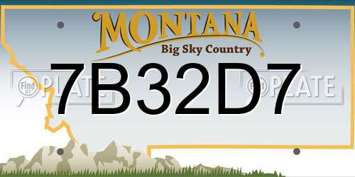 7B32D7 Montana License Plate