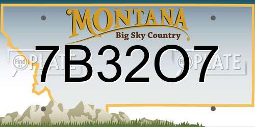 7B32O7 Montana License Plate
