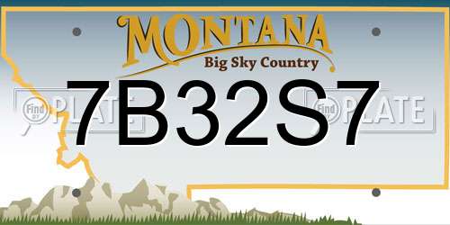 7B32S7 Montana License Plate