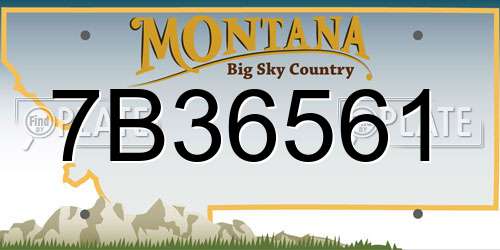 7B36561 Montana License Plate