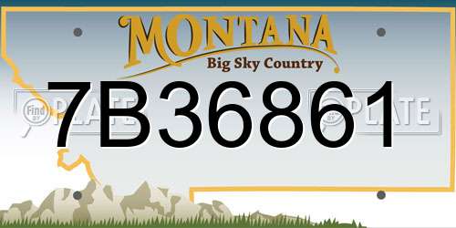 7B36861 Montana License Plate