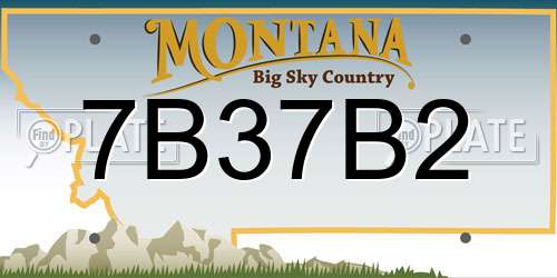 7B37B2 Montana License Plate