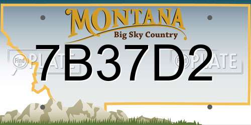 7B37D2 Montana License Plate