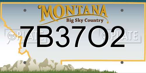 7B37O2 Montana License Plate