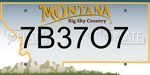 7B37O7 Montana License Plate